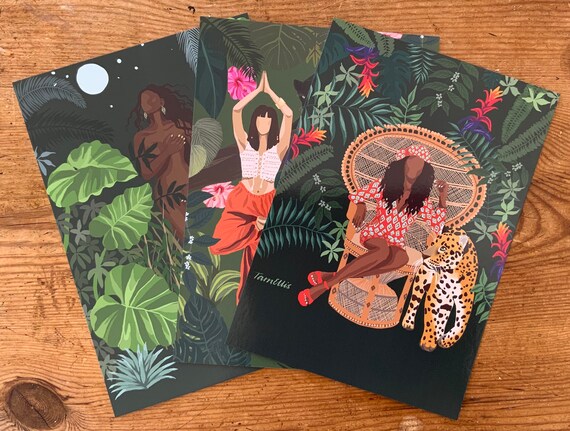 The Jungle Women Set 3 A5 Fine Art Prints Etsy