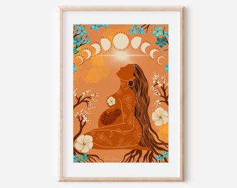 BIRTH - fine art illustration spiritual women print