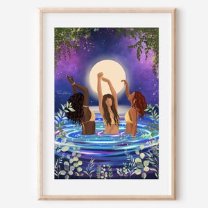 MOON WORSHIP - fine art sisterhood woman spiritual illustration print