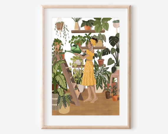 Plant Mania - ファインアートプリント、観葉植物のイラスト