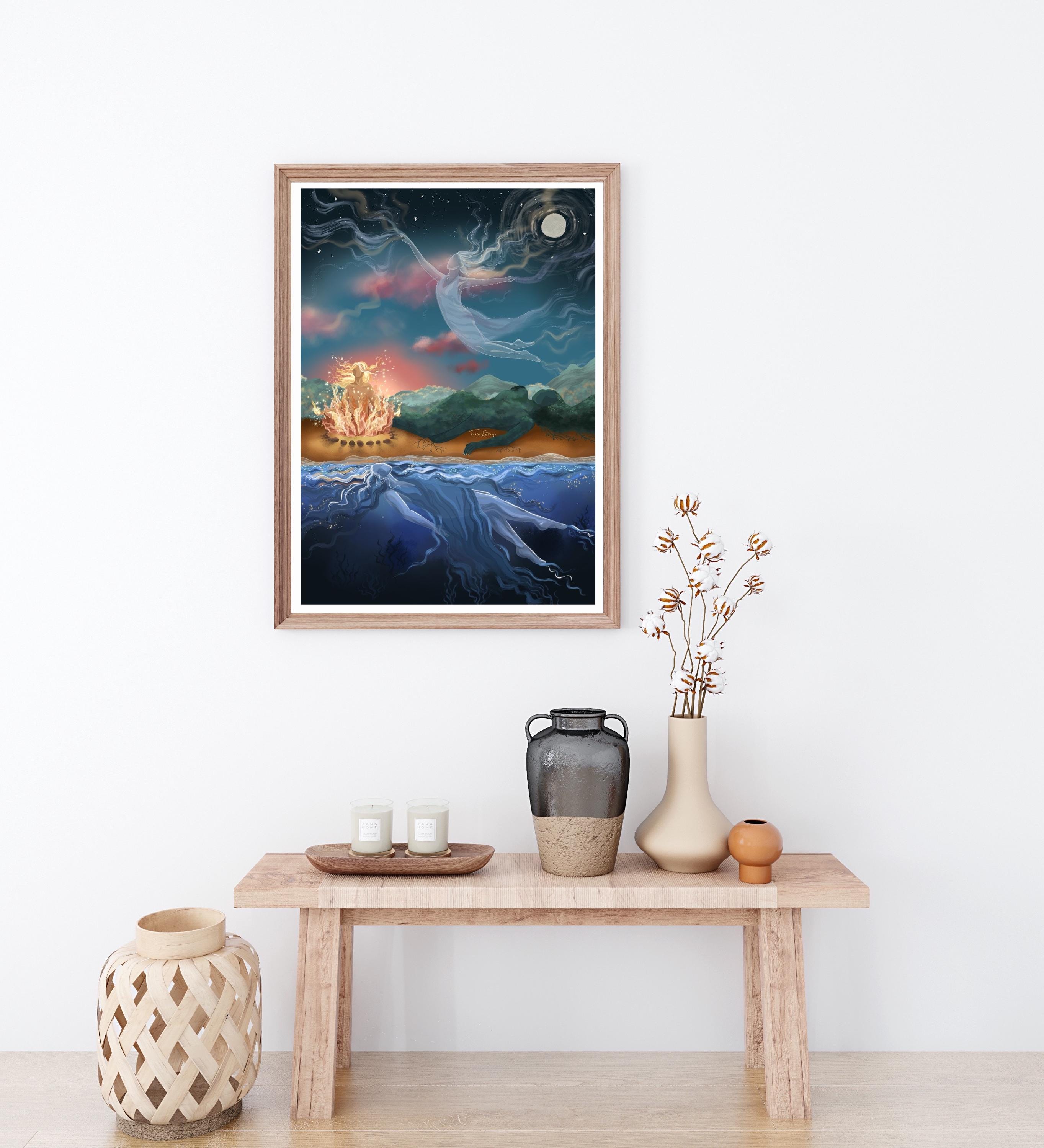 THE ELEMENTS - Fine Art Print Mother Nature Four Elements Wall Decor ...