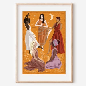 UNITY IN DIVERSITY- fine art print, unity friendship illustration