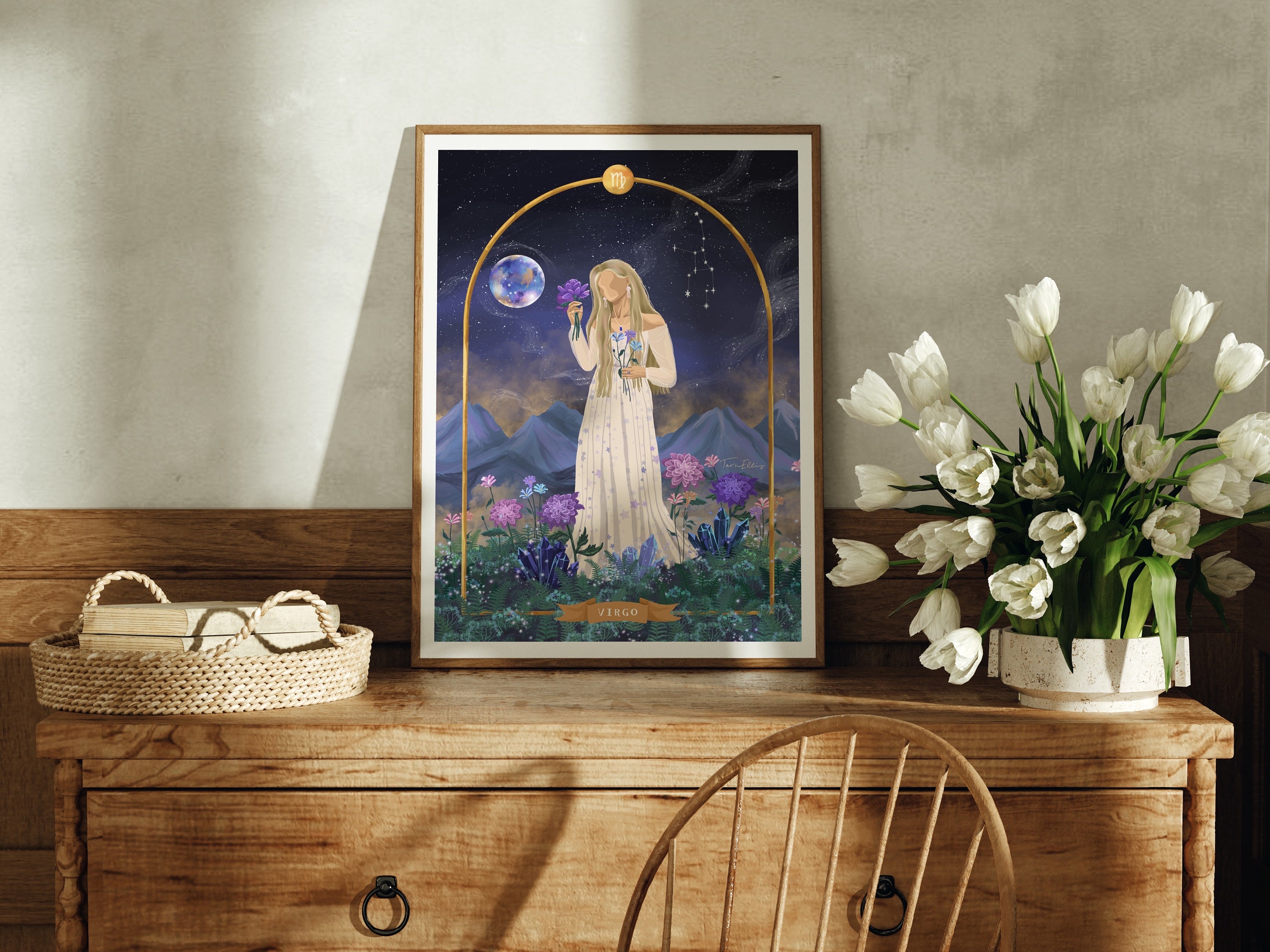 VIRGO - Print Star Sign Zodiac Poster Fine Art Illustration