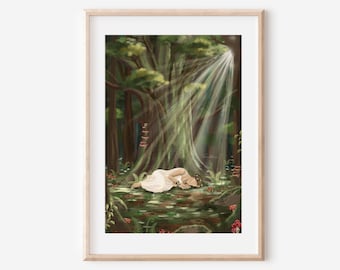 FOREST BATHING - Mother Earth lover | nature worshipping | fine art illustration print