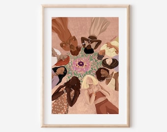 We are One - Fine art print, unity illustration