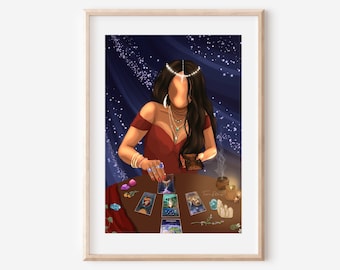 THE TAROT READER | esoteric tarot cards | psychic clairvoyant | fine art illustration print