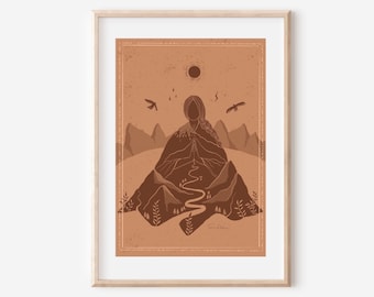 THE MOUNTAIN - Mother Nature | Gaia | fine art illustration print