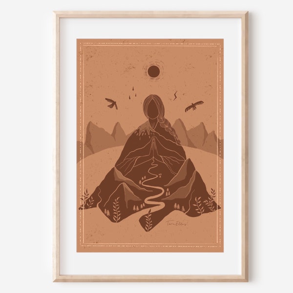 THE MOUNTAIN - Mother Nature | Gaia | fine art illustration print