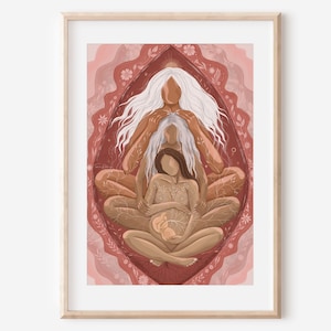 ANCESTRAL HEALING - grandmother mother child | generational family | fine art illustration print