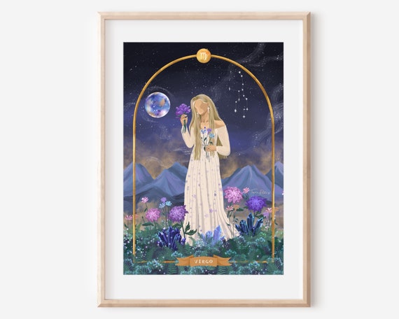 VIRGO - Print Star Sign Zodiac Poster Fine Art Illustration