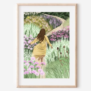 WILDFLOWER MEADOW  - fine art  garden flower illustration print