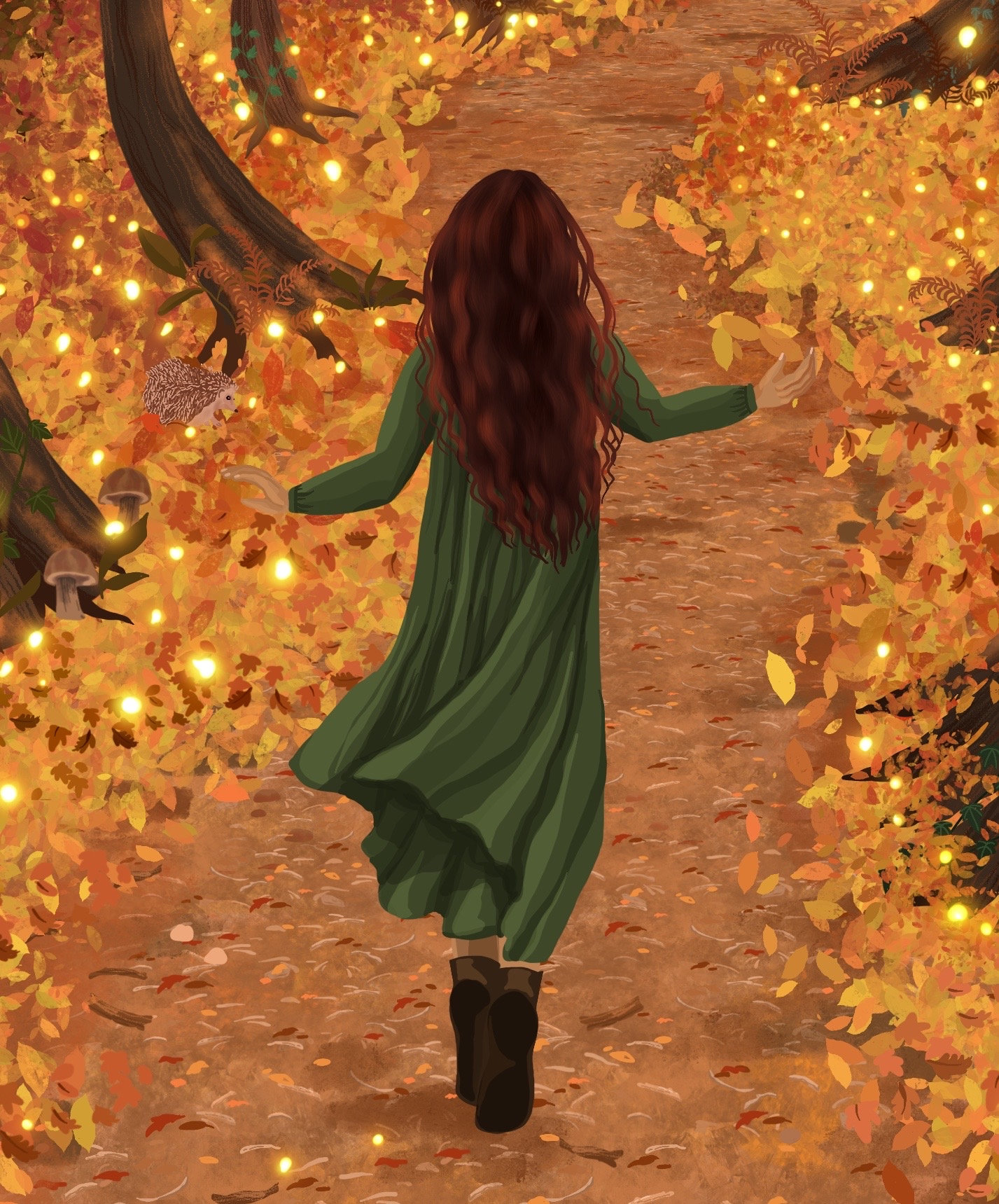 AUTUMN MAGIC - Fine Art Print Magical Fall Scene Cosy Winter