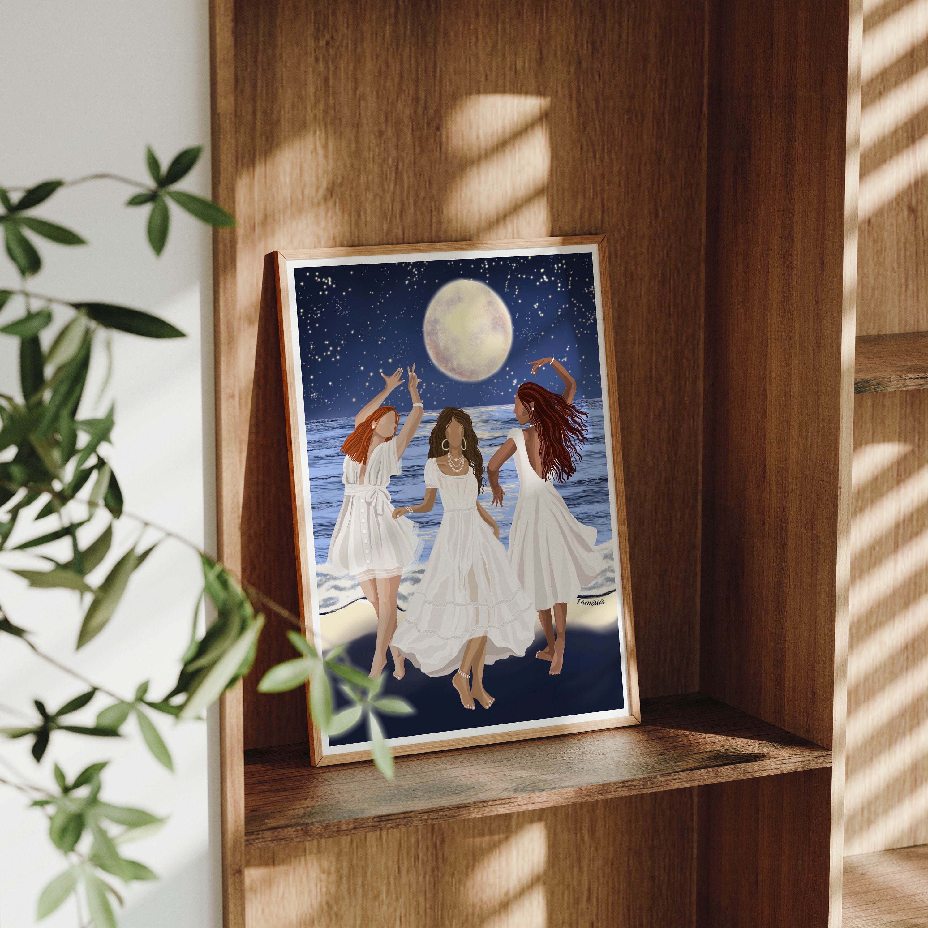 MOON DANCE - Fine Art Print, New Age Goddess Full Moon Unity