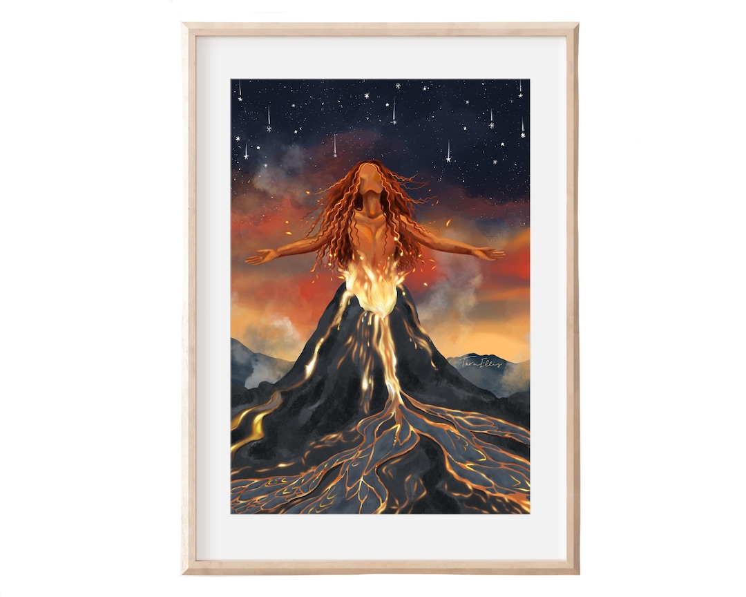 FIRE - Fine Art Print Four Elements Volcano Passion Celestial Pachamama ...