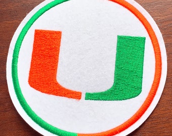 Miami Hurricanes glitter VINYL iron on transfer