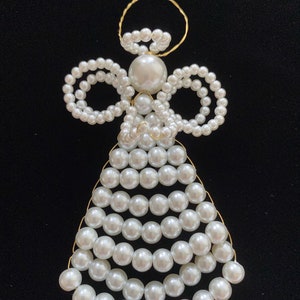White Pearl Glass Angel Ornament