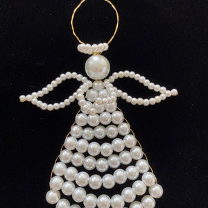 White Pearl Glass Angel Ornament