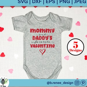 Mama en papa's favoriete Valentijn |  Valentijnsdag SVG Bundel | Valentijnsdag Spreuken SVG | Baby Valentijnsdag Shirt SVG