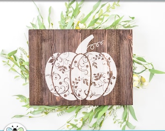 Dekorativ pumpa SVG | Blommig höst Clipart (digital nedladdning)