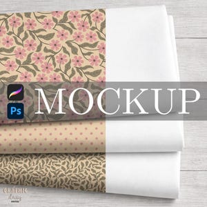 Fabric Stack Surface Pattern Mockup: Procreate and Photoshop Smart Object Files (Digital Download)