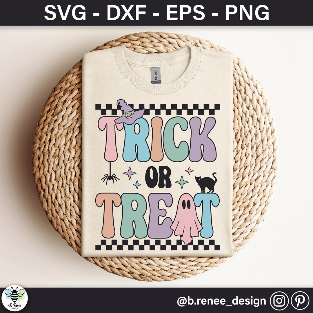 Retro Halloween SVG: Trick or Treat Shirt Design (digital Download) - Etsy