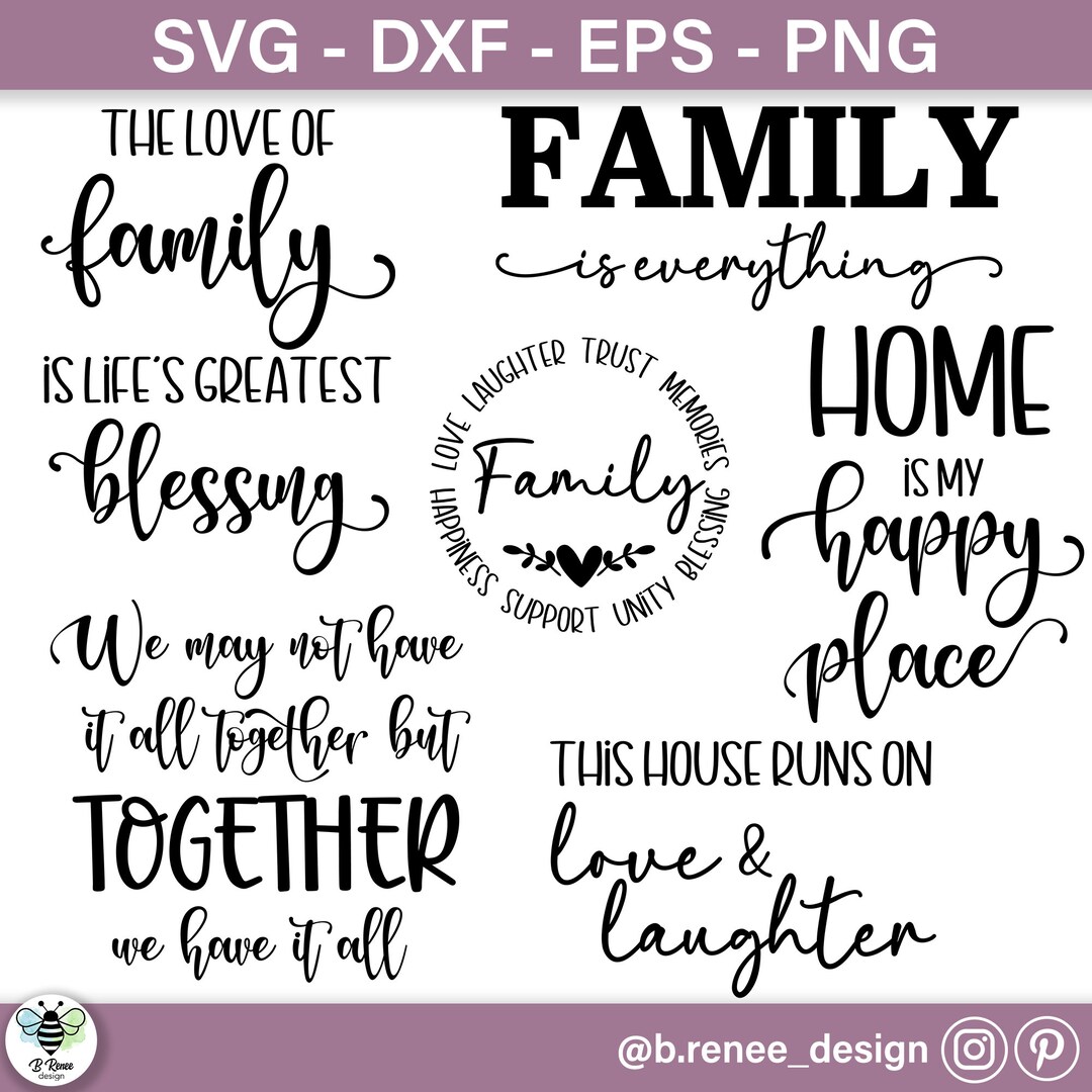 Farmhouse Family Quote SVG Bundle: Home Decor Cut Files - Etsy