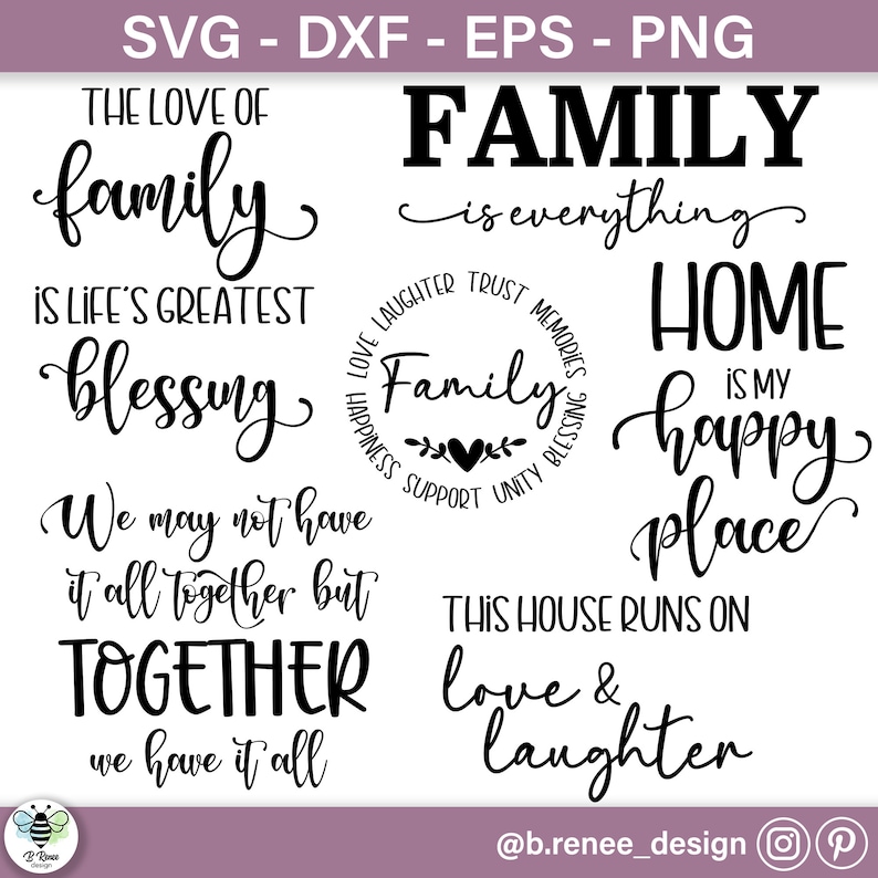 Farmhouse Family Quote SVG Bundle: Home Decor Cut Files - Etsy
