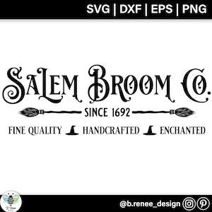 Salem Broom Company SVG | Halloween Sign | Vintage Halloween SVG | Witches Broom SVG | Vintage Halloween Decor | Halloween Cut File