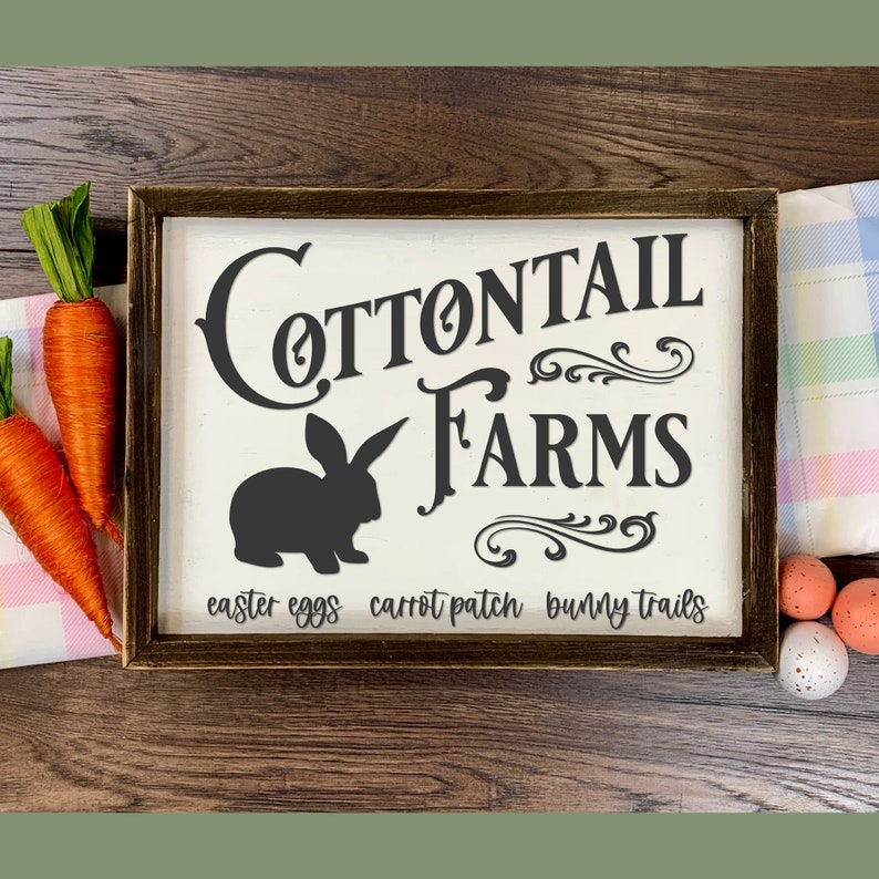 Vintage Easter Sign SVG Bundle: Carrot Patch, Bunny Welcome (digital ...