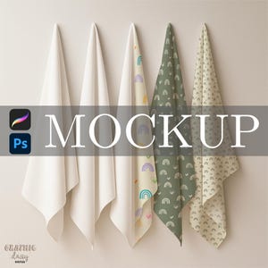 Hanging Fabric Swatch Mockup: Procreate & Photoshop (Digital Download)