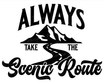 Scenic Route SVG: reiscitaat gesneden bestand (digitale download)