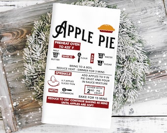 Apple Pie Recipe SVG: Kitchen Towel Baking Design (Digital Download)