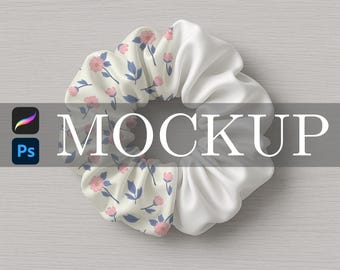 Hair Scrunchie Mockup for Seamless Patterns: Procreate and Photoshop Smart Object (Digital Download)