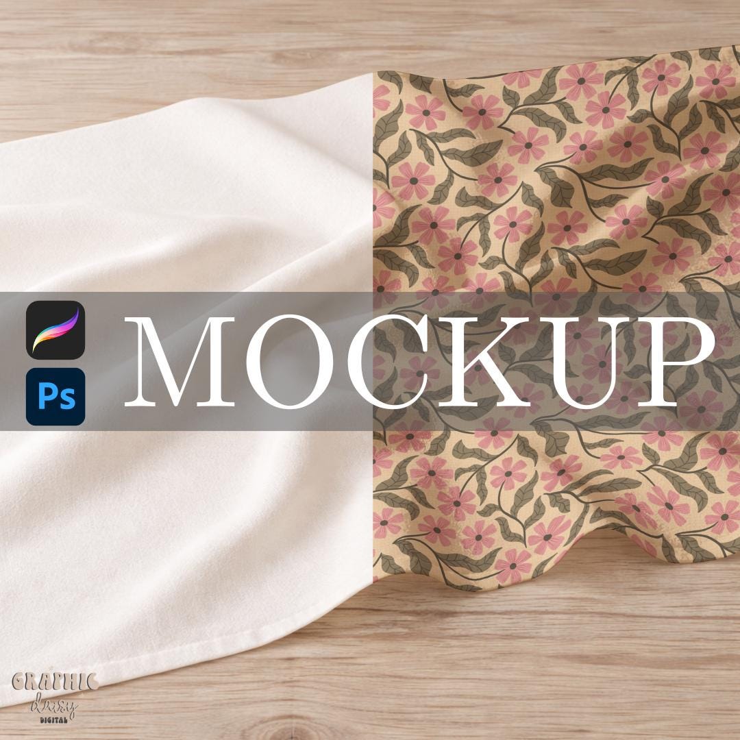 Fabric Mockup for Surface Patterns: Procreate and Photoshop Smart ...