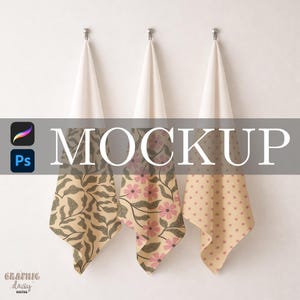 Hanging Fabric Surface Pattern Mockup: Procreate and Photoshop Smart Object Files (Digital Download)