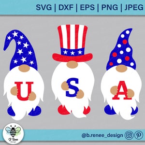 4 juillet Gnomes SVG | Gnomes patriotiques SVG | Quatrième juillet SVG | Chemise du 4 juillet svg | Image clipart du quatrième juillet