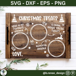 Santa Tray SVG | Christmas Treats SVG | Projekt talerza świątecznego | Christmas Tray | Pliki SVG dla Cricut i Silhouette