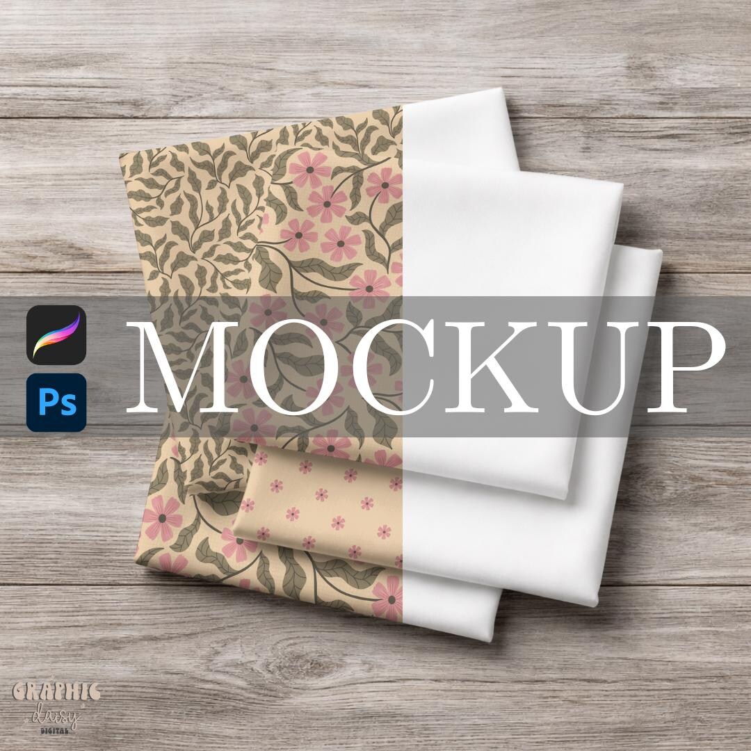 Fabric Stack Surface Pattern Mockup: Procreate and Photoshop Smart ...