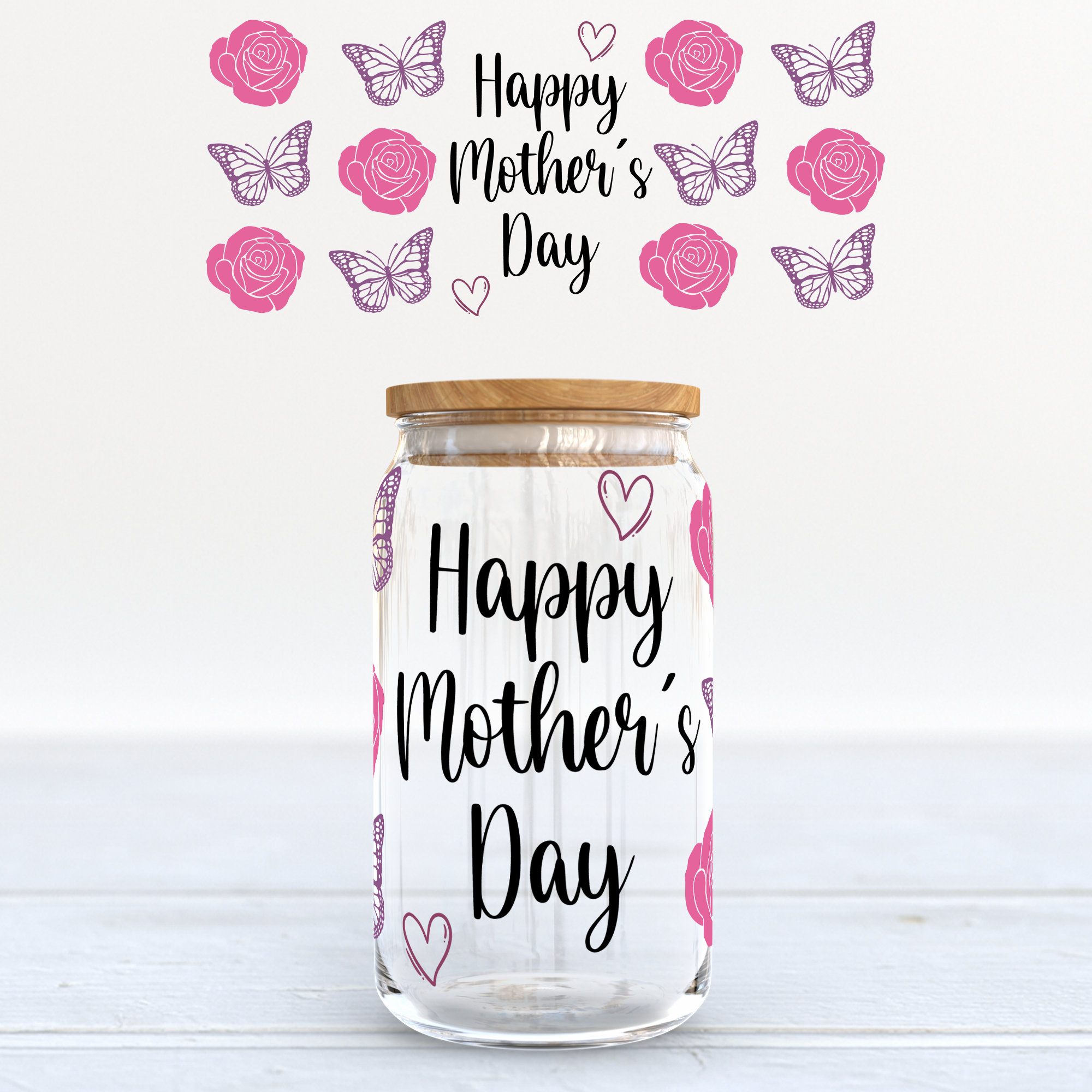 Mother's Day Glass Can Wrap SVG Bundle (digital Download) - Etsy