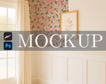Wallpaper Mockup for Procreate and Photoshop: Surface Pattern Smart Object Mockup
