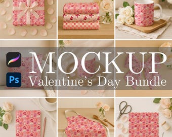 Valentine's Day Mockup Bundle: Procreate & Photoshop Smart Object Mockups (Digital Download)