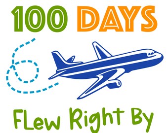 100 Days of School Airplane SVG: Cricut & Silhouette (Digital Download)