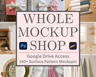 Surface Pattern Mockup Bundle: Whole Shop Access, Procreate and Photoshop Smart Object Mockups