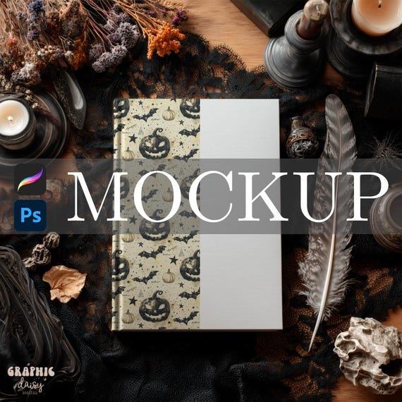 Gothic Journal Mockup: Procreate and Photoshop Smart Object (Digital Download)