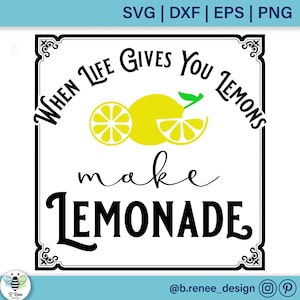 When Life Gives You Lemons Make Lemonade SVG | Vintage Lemonade Sign SVG | Farmhouse Sign | Vintage Summer Sign | Farmhouse SVG | Lemon svg