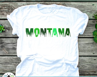 Montana Trees SVG: Diseño de camiseta con orgullo estatal (descarga digital)