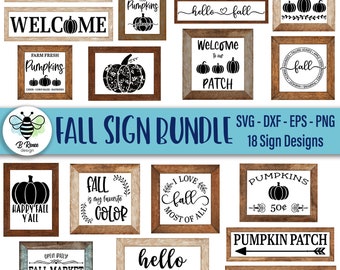 Fall Sign SVG Bundle: Farmhouse Autumn Decor (Digital Download)
