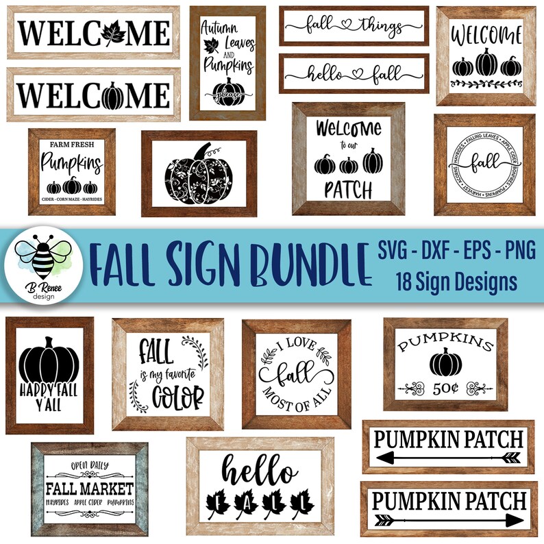 Fall Related Sign Fall Sign SVG Bundle: Farmhouse Autumn Decor (digital Download) - Etsy