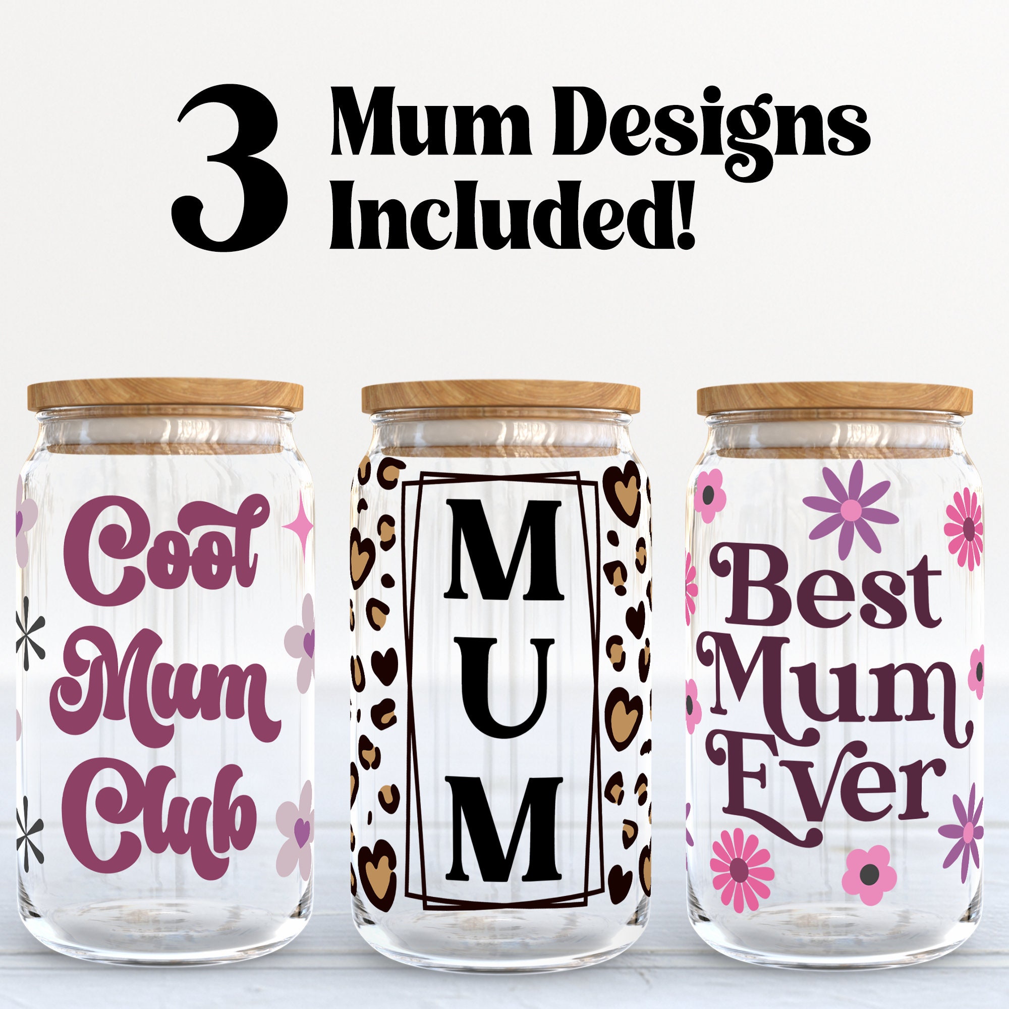 Mother's Day Glass Can Wrap SVG Bundle (digital Download) - Etsy