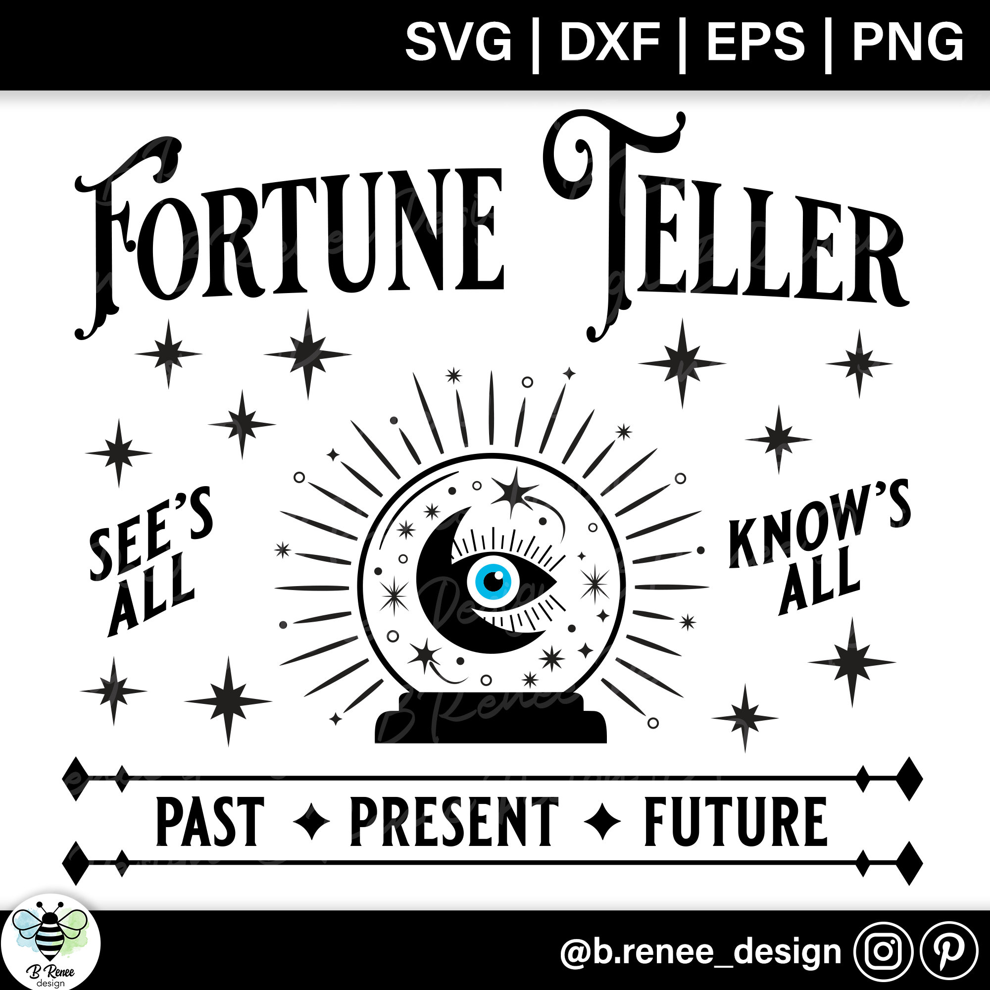 Fortune Teller SVG Vintage Halloween Sign SVG Crystal Ball Etsy